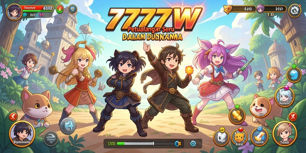 Gameplay seru di dunia Anime 7777W yang penuh aksi.