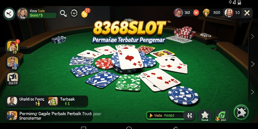 Tampilan gameplay seru dalam permainan Gaple 8368SLOT.