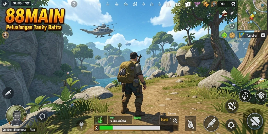 Screenshot gameplay 88MAIN menampilkan eksplorasi dunia terbuka yang memukau.