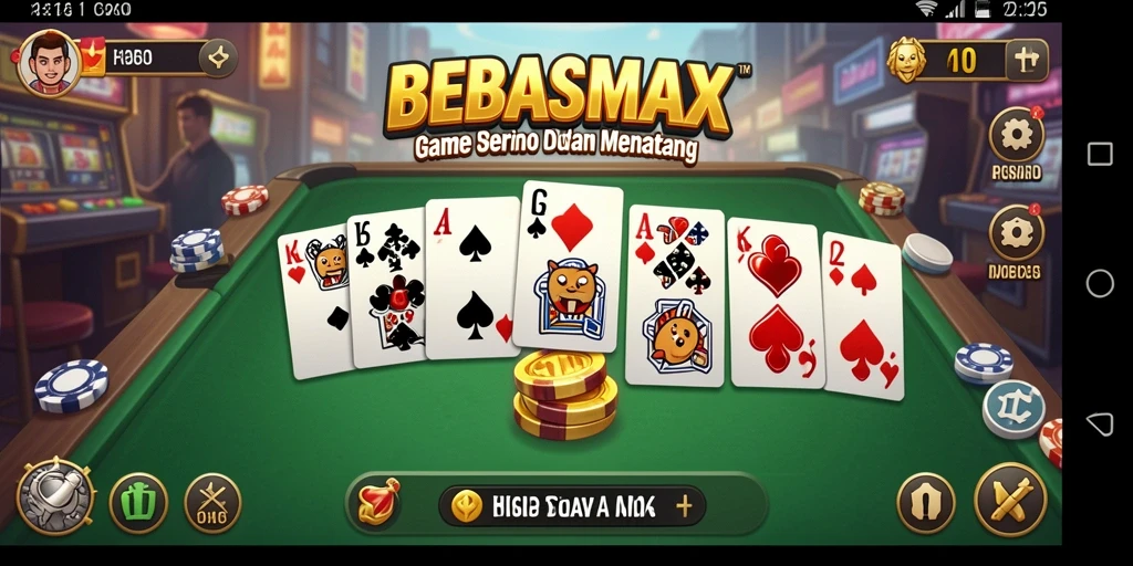 Tangkapan layar gameplay BEBASMAX yang menampilkan serunya permainan Domino.