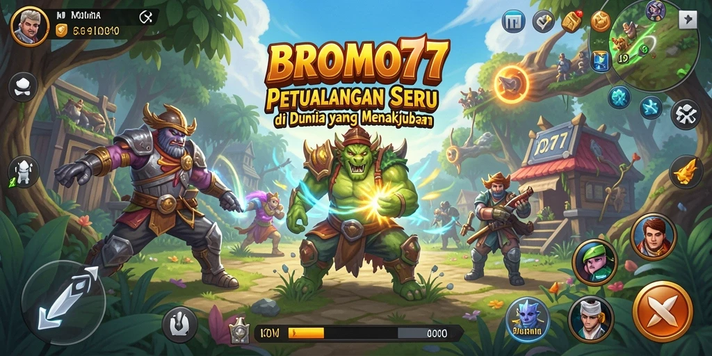 Screenshot BROMO77 menampilkan gameplay yang mendebarkan dan lingkungan yang menakjubkan.