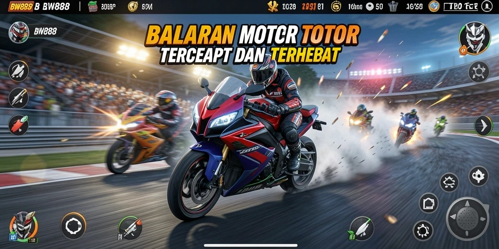 Gameplay BW888 yang mendebarkan di lintasan balap.