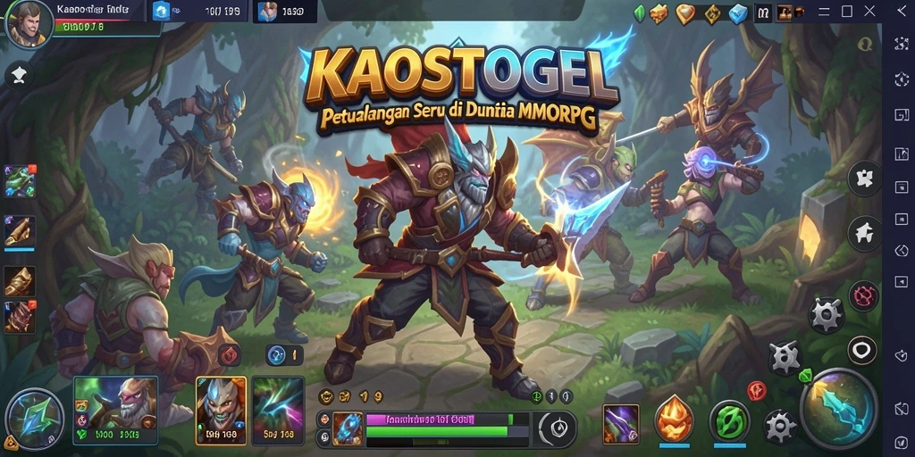 Tampilan screenshot menunjukkan pertarungan seru dalam dunia KAOSTOGEL.