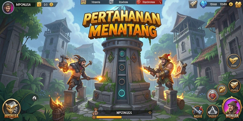 Tampilan menarik gameplay menara dalam MPONUSA.