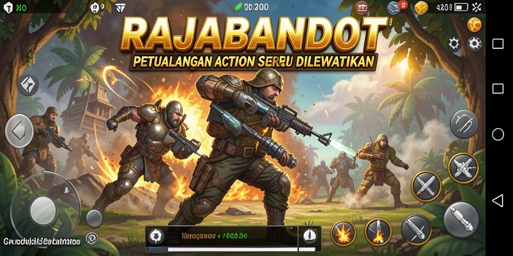 Tangkapan layar RAJABANDOT menampilkan aksi pertempuran yang mendebarkan.