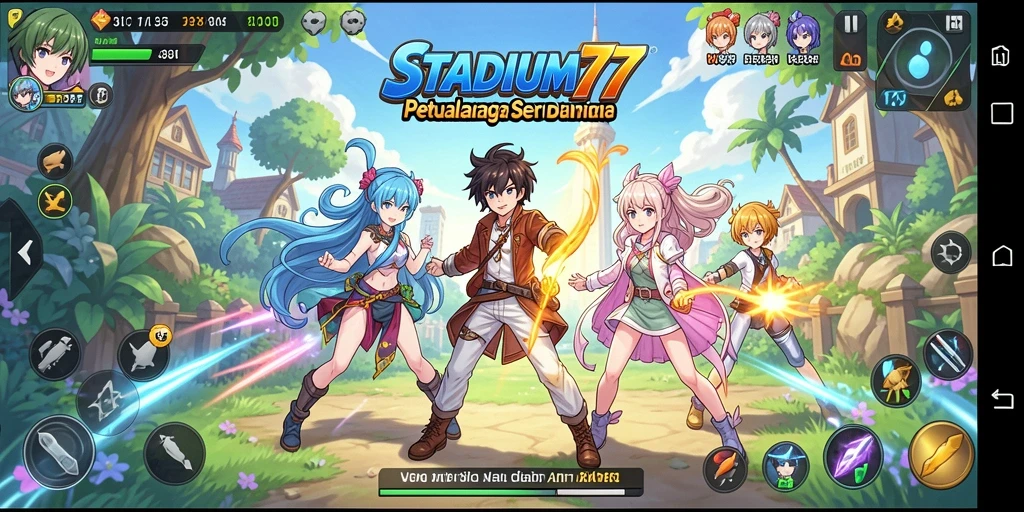Screenshot STADIUM77 menampilkan aksi seru dalam gameplay Anime.