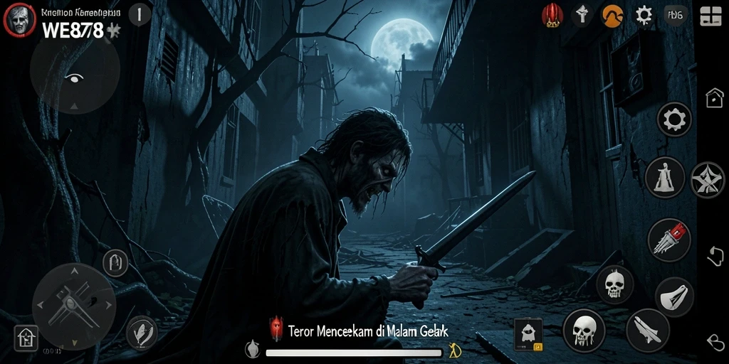 Tangkapan layar menampilkan suasana mencekam dari gameplay WE878.