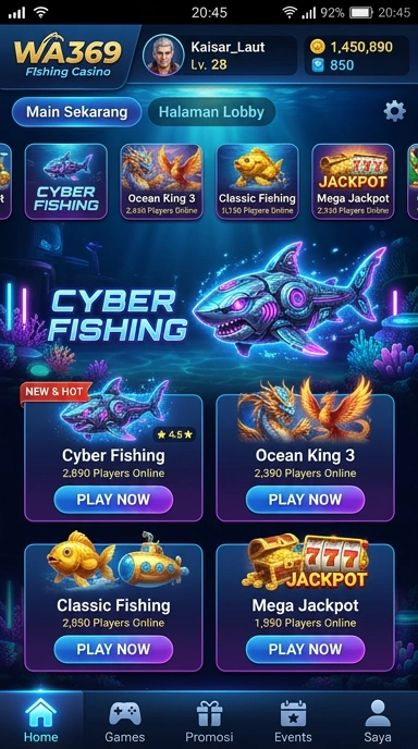 Screenshot dari antarmuka utama wa369 yang menarik.